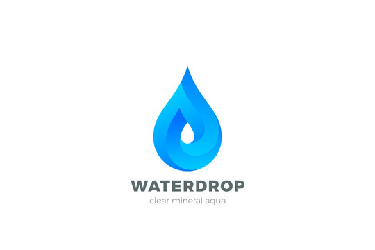 Water Droplet Drop Logo design vector template. Natural Mineral Aqua Drink Oil Liquid Energy Logotype concept icon.