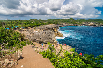 Perfect view on Kelingking beach at Nusa Penida island. Indonesia