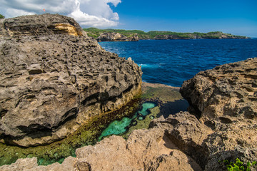 Landscape over Broken Beach in Nusa Penida, Indonesia Angel's BillaBong Beach. Popular tourist...