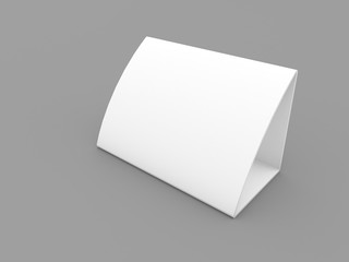 Blank white desk calendar template on gray background. 3d render illustration.