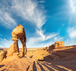 Fototapeta na wymiar Surrounding landscape of Delicate Arch, Arches National Park, USA