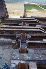 rusty metal pipe wheel metal