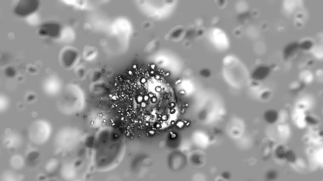 Coronavirus is Dead, Covid-19 Flows and Dissolves Under the Microscope, 3d Animation. Full HD 1080