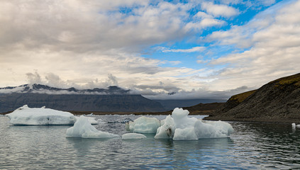Icebergs in the Jokulsarlon Glacier Lagoon (Iceland)