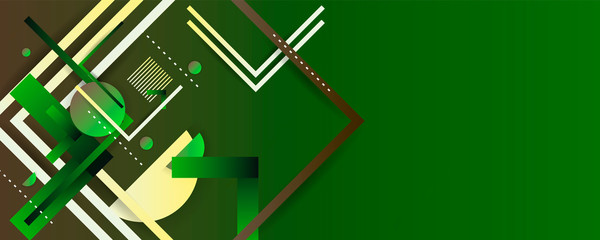 Abstract dark green and blue modern color lines geometric shape and shadows editable. Vector stock illustration design