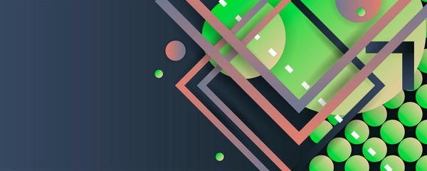 Obraz premium Abstract dark green and blue modern color lines geometric shape and shadows editable. Vector stock illustration design