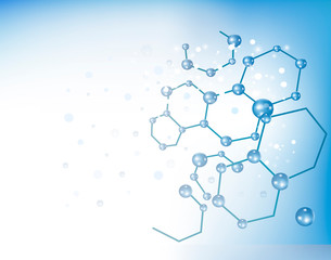 Obraz premium Chloroquine: Abstract minimalist background illustration with the chemical formula of the molecule whit empty space 