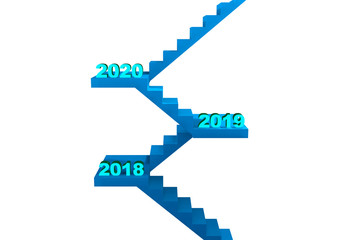 Staircase with many different years - 3d rendering