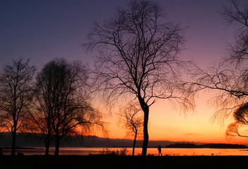 Fototapeta na wymiar Sunset at Lauttasaari, Helsinki 
