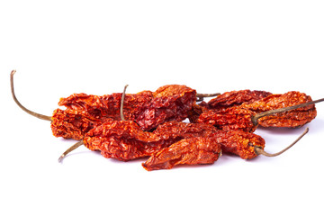 Naga bhut jolokia Chilli dry Indian superhot pepper pod in white