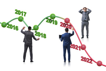 Businessman in market crash concept