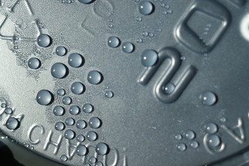 water drops on plastic lid