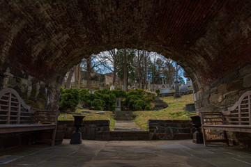 old stone arch in the park