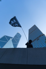 香港 デモ 高層ビル