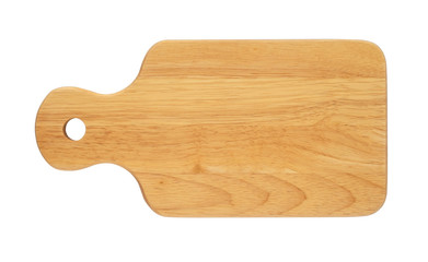 Top view of Wood cutting board with handles and hole for hanging.  Handmade wooden chopping boards...