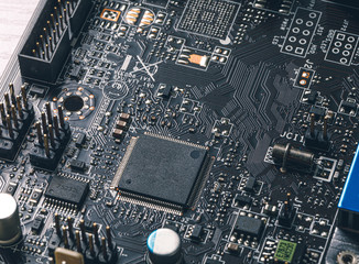 AI technology smart motherboard chip creative map