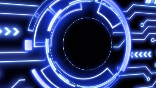 electric glow tunnel animation circuit movement opening scene