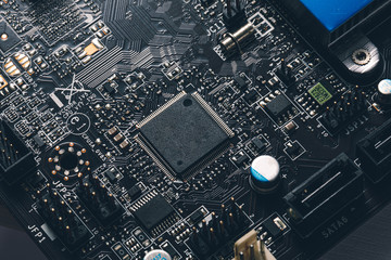 AI technology smart motherboard chip creative map