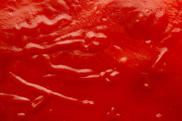 Tomato sauce ketchup texture background close up