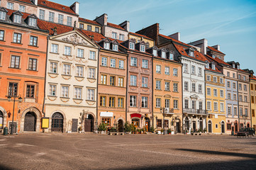 Fototapeta na wymiar Old Town Square in Warsaw, Poland on a spring day