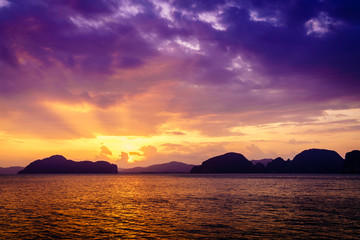 Naklejka na ściany i meble Sunset in Andaman Sea
