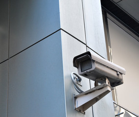 Fototapeta na wymiar Video Camera CCTV Street Security Camera on the street on Manhattan, New York
