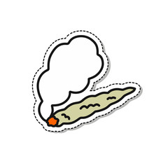 joint cannabis cigarette doodle icon, vector illustration