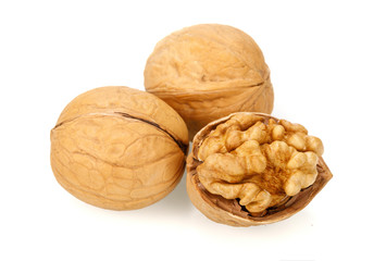 Walnuts on a white board