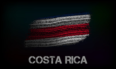 Flag of the Costa Rica. Vector illustration in grunge style with cracks and abrasions. Good image for print