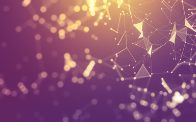 Abstract background. Molecules technology with polygonal shapes, connecting dots and lines....