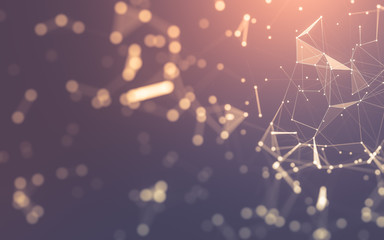 Abstract background. Molecules technology with polygonal shapes, connecting dots and lines....