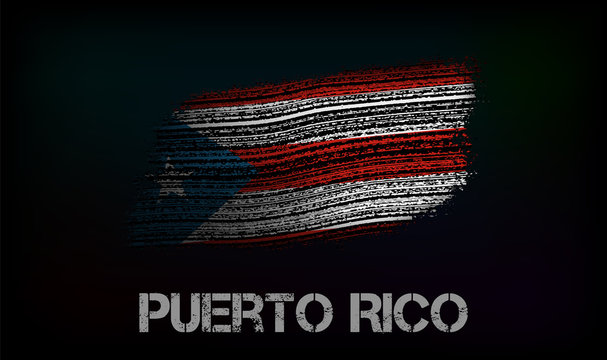 Flag of the Puerto Rico. Vector illustration in grunge style with cracks and abrasions. Good image for print