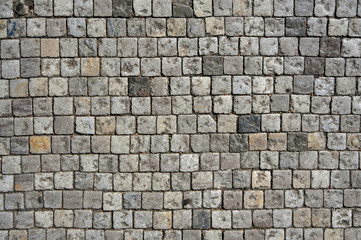 Stone pavement.  Paving stone old. Texture or background.