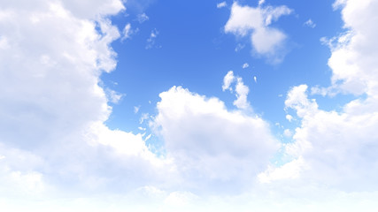 Cloudy sky abstract background, blue sky background with softy clouds, 3d Rendering