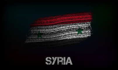 Flag of the Syria. Vector illustration in grunge style with cracks and abrasions. Good image for print