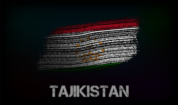 Flag of the Tajikistan. Vector illustration in grunge style with cracks and abrasions. Good image for print