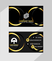 Business name card luxury with modern black white gold	