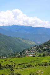 Fototapeta na wymiar Aerial View of Punakha Valley 1