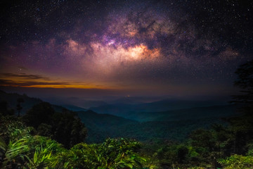 Fototapeta na wymiar Milky way, nan province, thailand, night