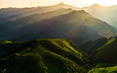 Fototapeta premium Mountains in Nan With beautiful evening light