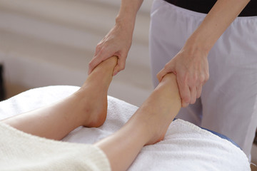 Fototapeta na wymiar close up of a female feet massage