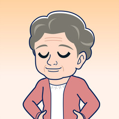 Obraz premium 白髪のおばあさん