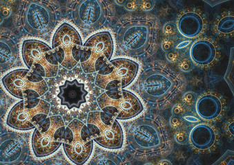 Oriental mandala design, floral abstract