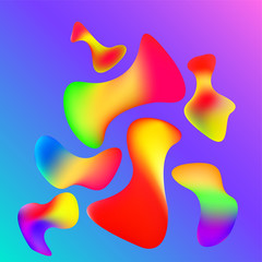 Abstract background of colorful amorphous shapes, pattern with gradients. Vector illustration