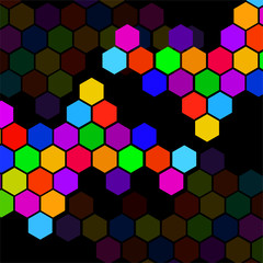 Abstract geometric background with colorful hexagons. Vector illustration