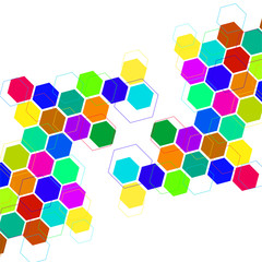 Abstract geometric background with colorful hexagons. Vector illustration