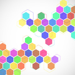 Abstract geometric background with colorful hexagons. Vector illustration