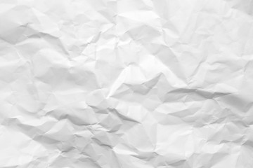 Naklejka premium White crumpled paper texture background. Clean white paper. Top view.