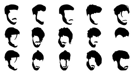 Hairstyle Icon set for the barber, vector.