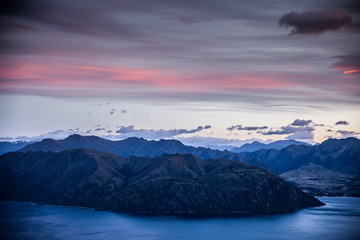 Mountain landscape at sunrise. Mountains at sunrise. Early morning dawn mountain landscape.